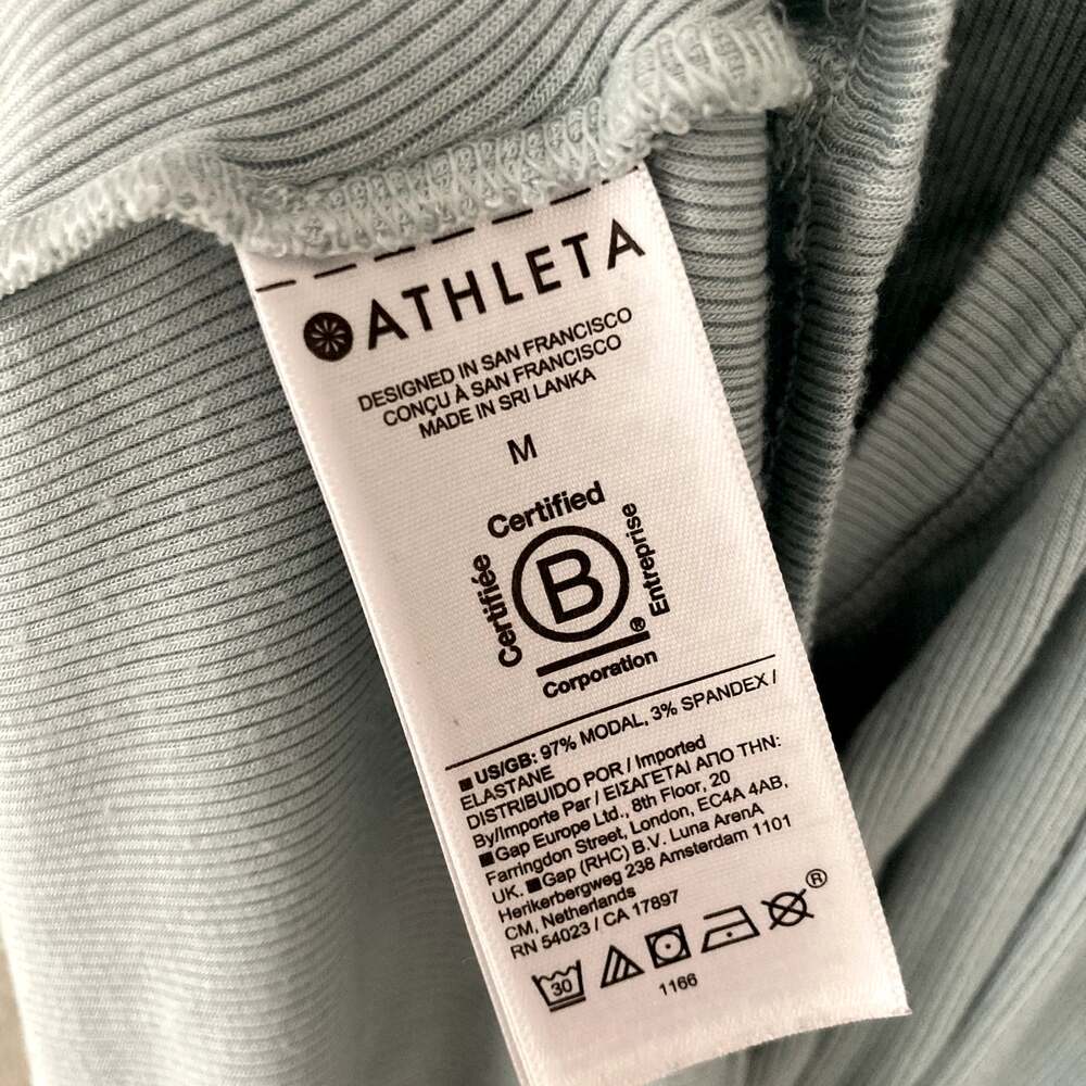 Athleta Ease In Modal Racerback Ribbed Tank Light Blue Medium - Picture 4 of 6